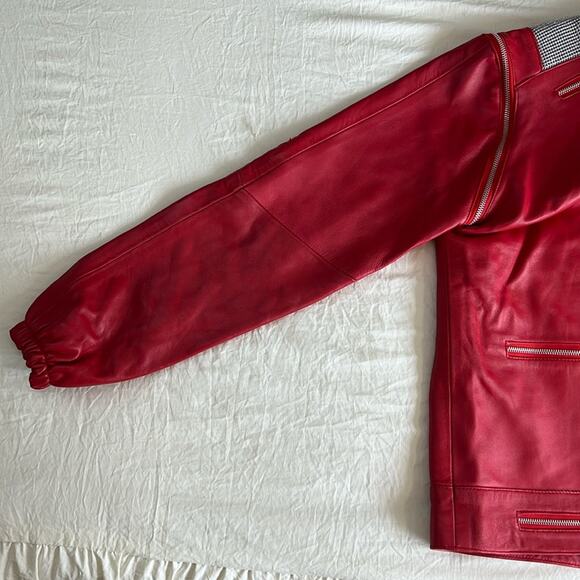 Unisex 2XL Red Leather Jacket with removable sleeves Michael Jackson Thriller - Picture 14 of 16